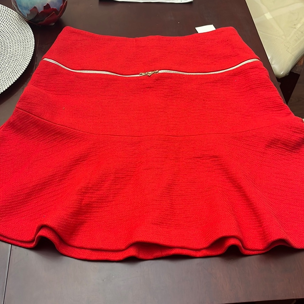 Red Sandro mini skirt